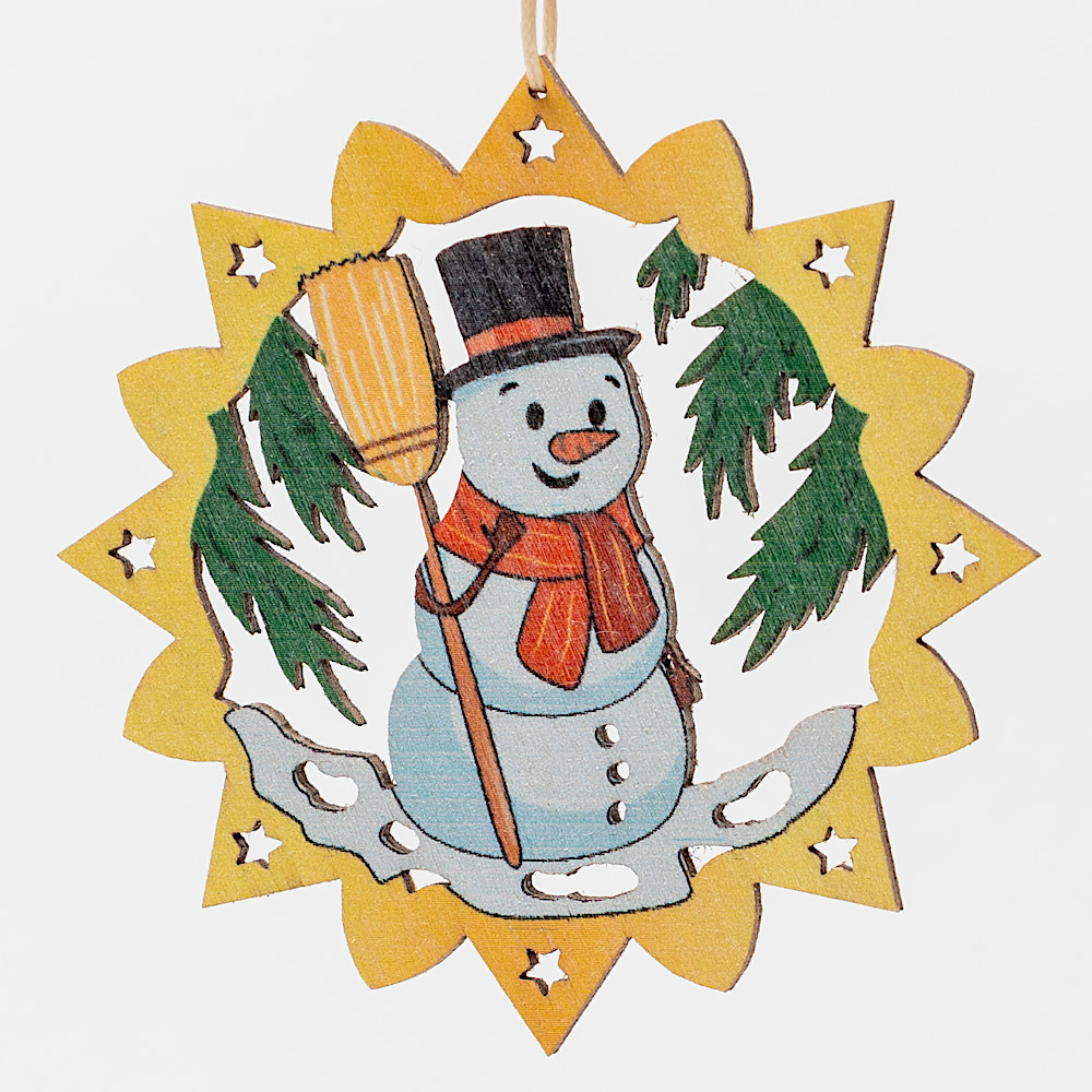 星型カラーオーナメント スノーマン(1個):裏面