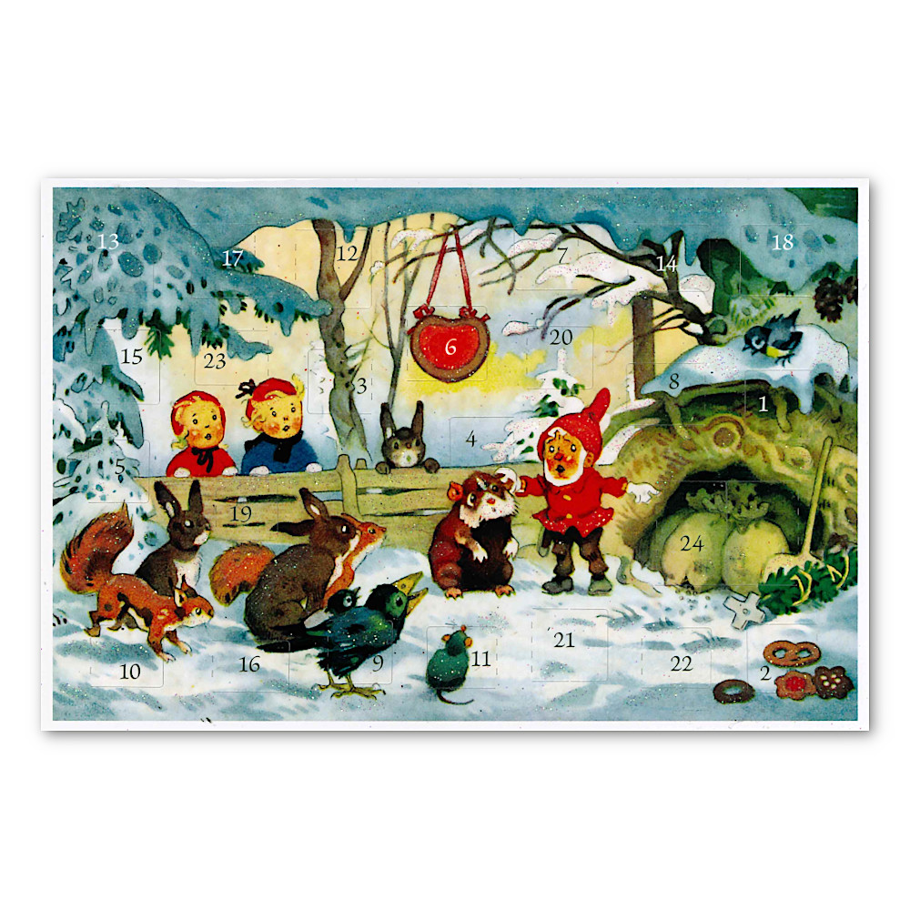 KV12409アドベントカード ハムスターの冬じたく:メイン画像