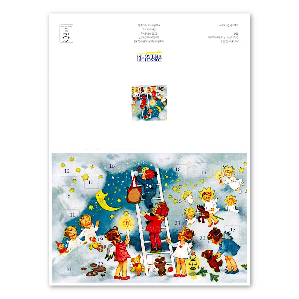 KV12408アドベントカード 星空のチェック:開いた状態