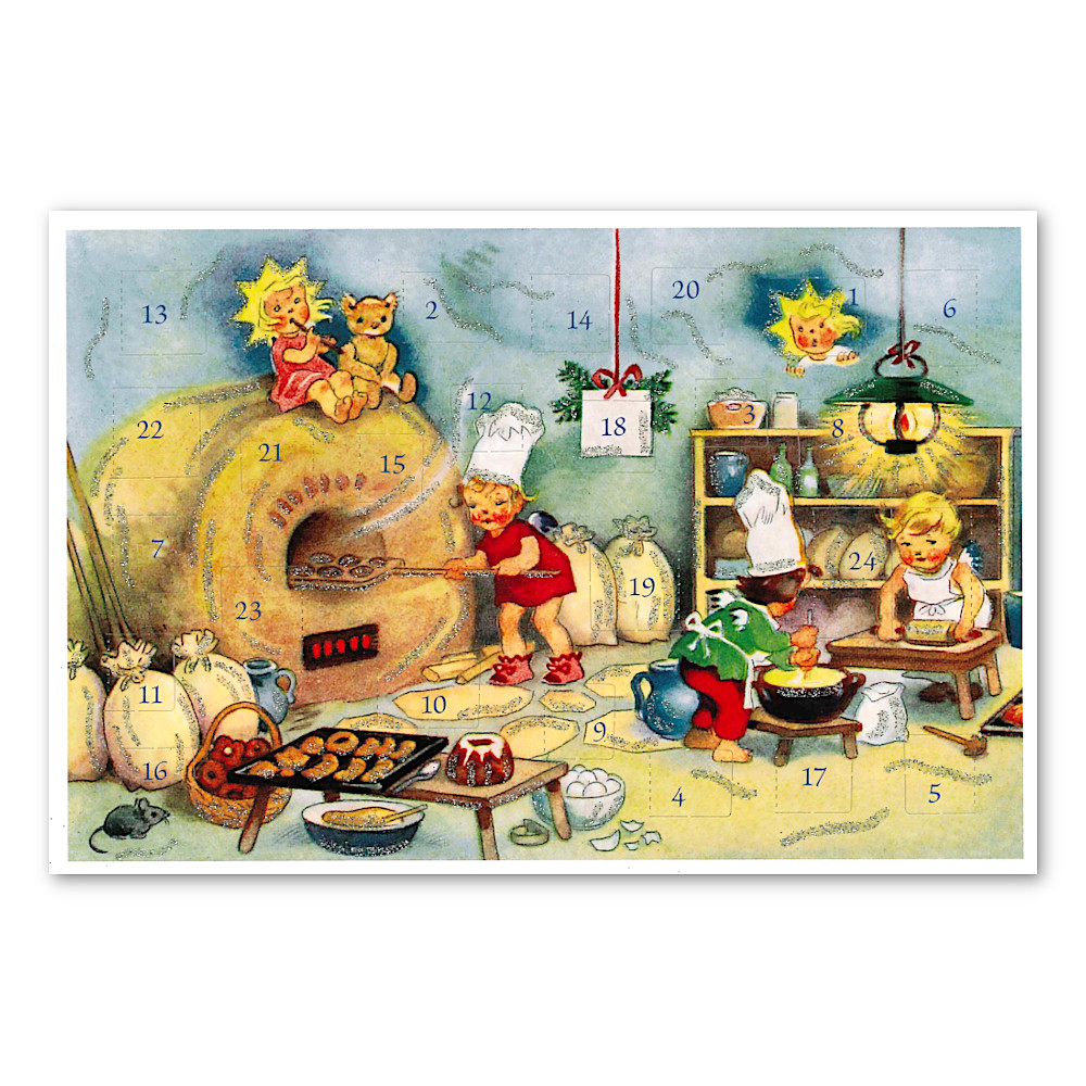 KV12405アドベントカード お菓子作り:メイン画像