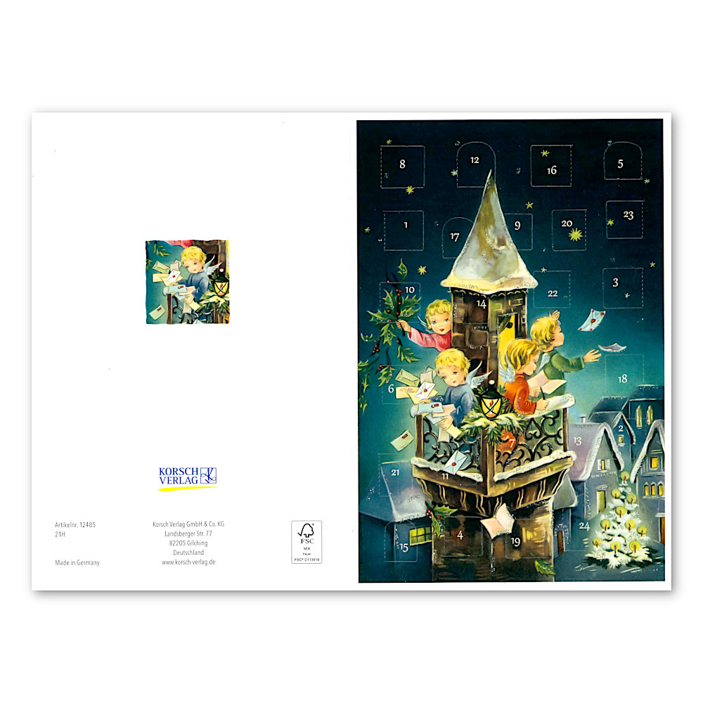 KV12485アドベントカード 願い事が届きますように:開いた状態