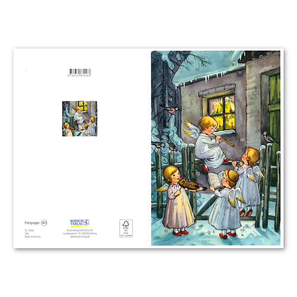 KV12486アドベントカード クリスマスソング:開いた状態