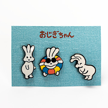 おじぎちゃん　いまちゃん　ぬいぐるみ　おじきちゃんピンバッジセット おじぎちゃん いまちゃん ぬいぐるみ おじきちゃんピンバッジ