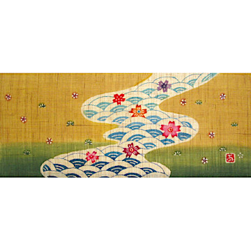 KH187/188 銀杏びな三段飾り 特製垂幕（川・金茶）