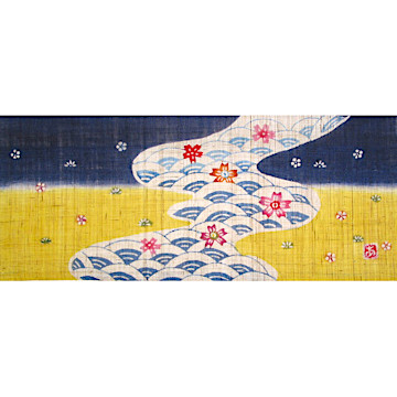 KH187/188 銀杏びな三段飾り 特製垂幕（川・紺）