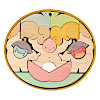 KK119/120 楕円武者三段飾り：３段目：桃太郎、犬、猿、雉、鬼