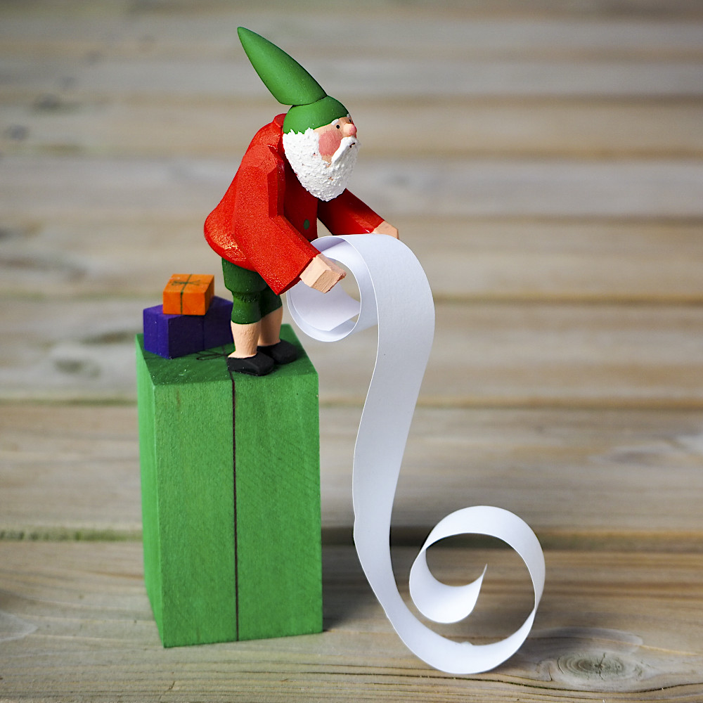 WH225/22/16 小人とプレゼントリスト:デザインが多少異なる場合があります