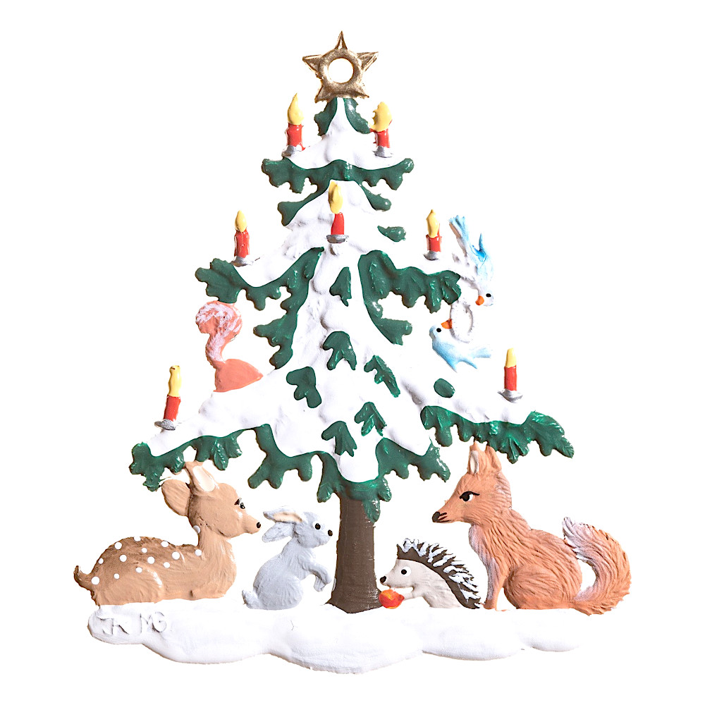 WSW115152 モミの木と森の動物たち: