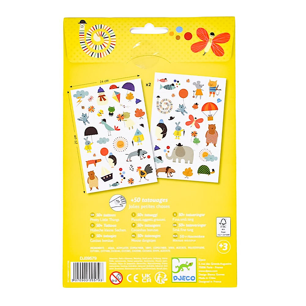 ボディーアートタトゥー プリティーリトルシングス:パッケージ裏面