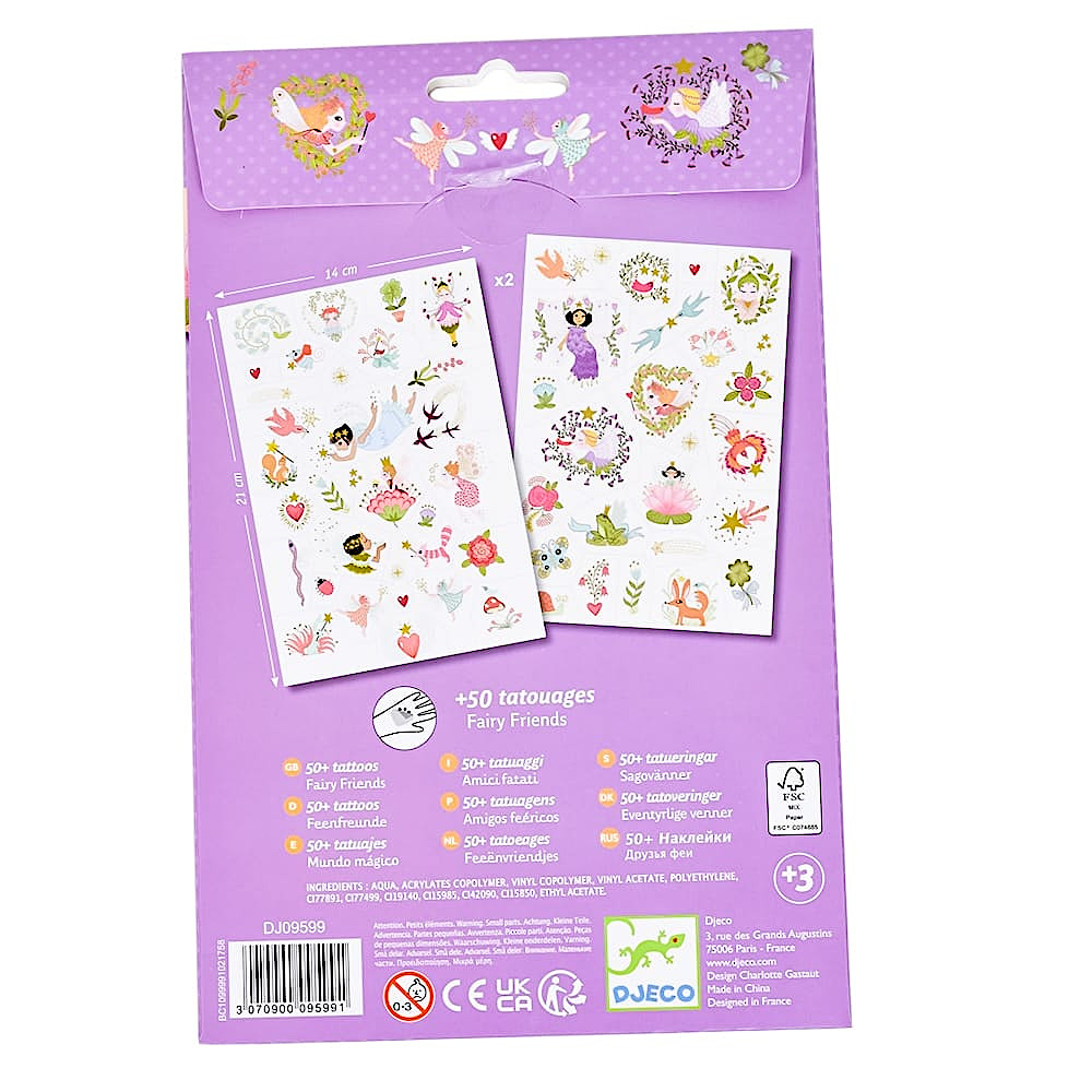 ボディーアートタトゥー フェアリーフレンズ:パッケージ裏面