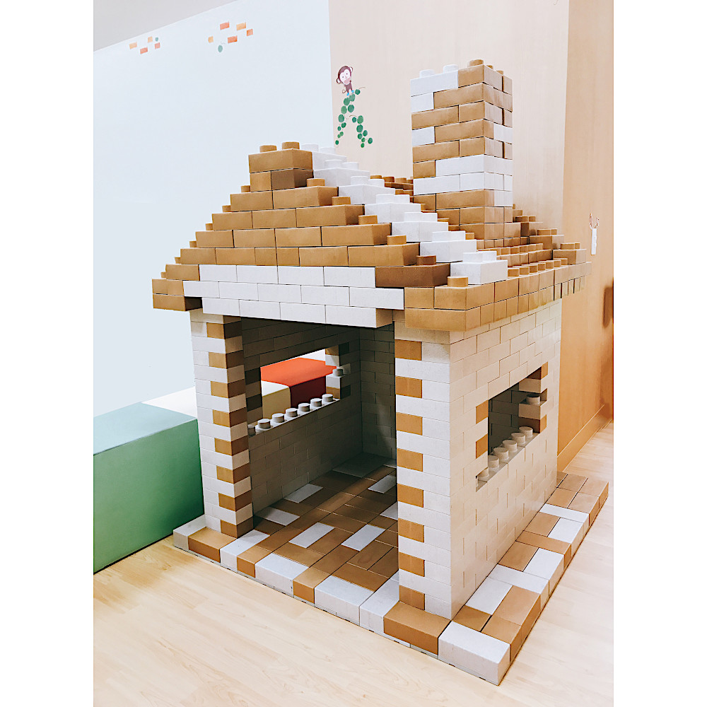 レンブロックキッズ2色70個(5/グレー×レンガ):作品例