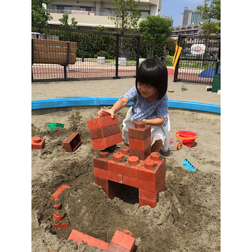 レンブロックキッズ2色70個(5/グレー×レンガ):