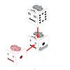Rocca Classics（ロッカ・クラシック）：「カードタワー」の遊び方：スーツ（♠♥♦♣）が同じ手札はカードの頭（上面）に重ねて出せます。アルファベット（A,J,Q,K）が同じ札はカードの顔（左側）に重ねて出せます。